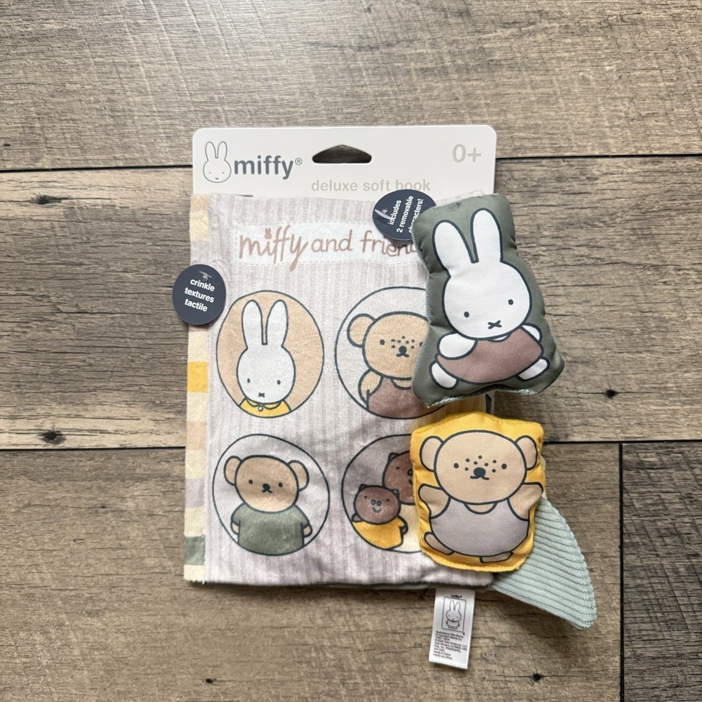 Miffy Deluxe Soft Book Baby Crinkle Sensory Toy Miffy Friends‎ 2 Removable Tabs